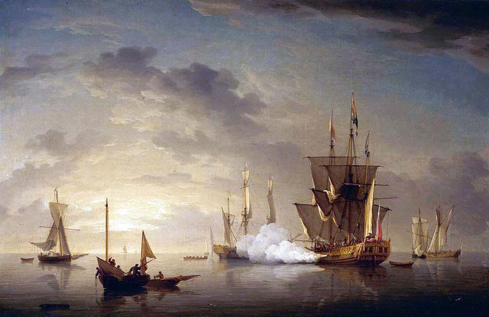 A Royal Yacht Firing a Salute